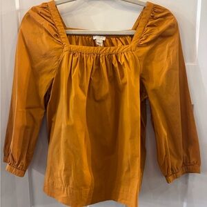 J. Crew Women's Rich Yellow Square Neck Blouse